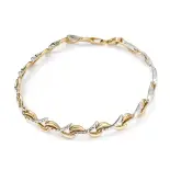 Bransoletka złota z dwukolorowych elementów Bransoletka złota z dwukolorowych elementów